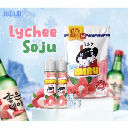 MIRU LYCHEE S O J U 2X60M L ( 1 PACK ISI 2 BOTOL)