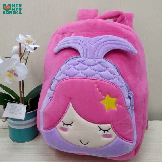 tas ransel anak mermaid duyung karakter bahan lembut