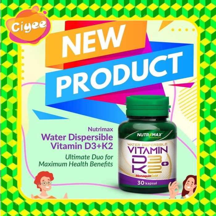 MURAH Ciyee.. Nutrimax Vitamin D3 + K2 isi 30 Capsules - NUTRIMAX D3+K2