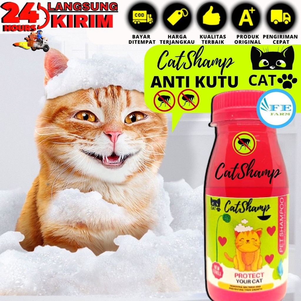 Cat Shamp Shampoo Kucing Anjing Kelinci ANTI KUTU &amp; JAMUR AMPUH FEFARM