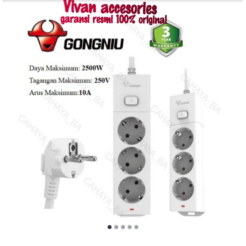 GONGNIU/Goneo stop kontak power Strip GNID-G1030_3M=3 lubang