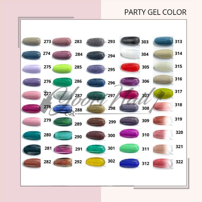 Paket gel polish halal PARTY 12 warna top coat base coat uv gel party 15ml