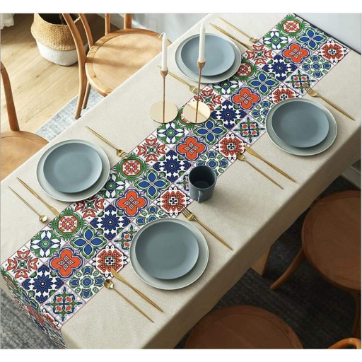 [original] Bohemian Pvc Table Cloth / Taplak Meja Makan Waterproof Tahan Air 140x180