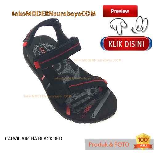 Sandal pria sandal gunung slide CARVIL ARGHA GM BLACK RED