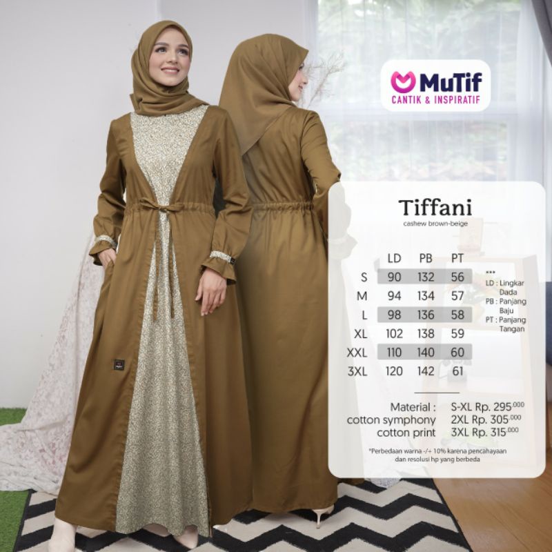 Mutif Sarimbit Tiffani Cashew Brown Mutif Tiffani Little Mutif Tiffani Mutif Man Alachwan Little Mutif Alachwan Baju Muslim Gamis Sarimbit Keluarga Family Series Lebaran Terbaru Ori Set