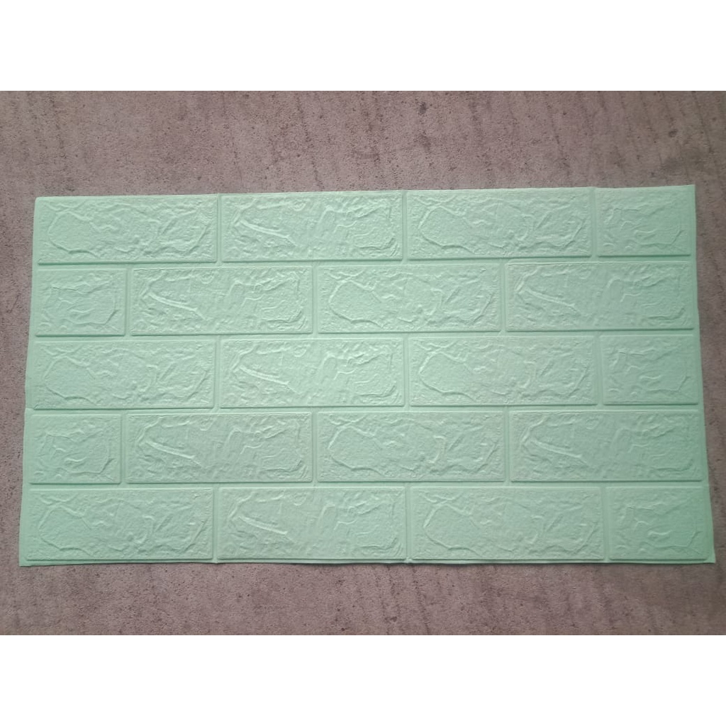 FAYES Wallpaper Dinding Foam 3D Kecil Motif Batu Bata Dan Kayu U96-BATUBATA LIGHTGREEN