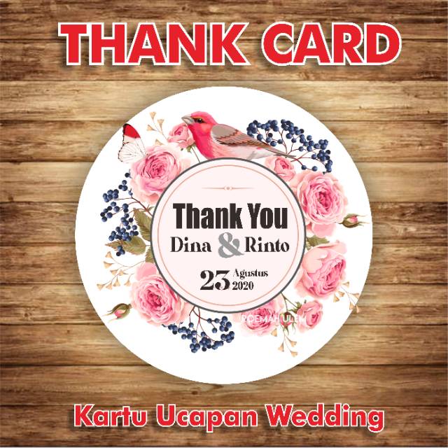100 Pcs Kartu Souvenir Diameter 5 Cm Thank Card Kartu Ucapan Shopee Indonesia