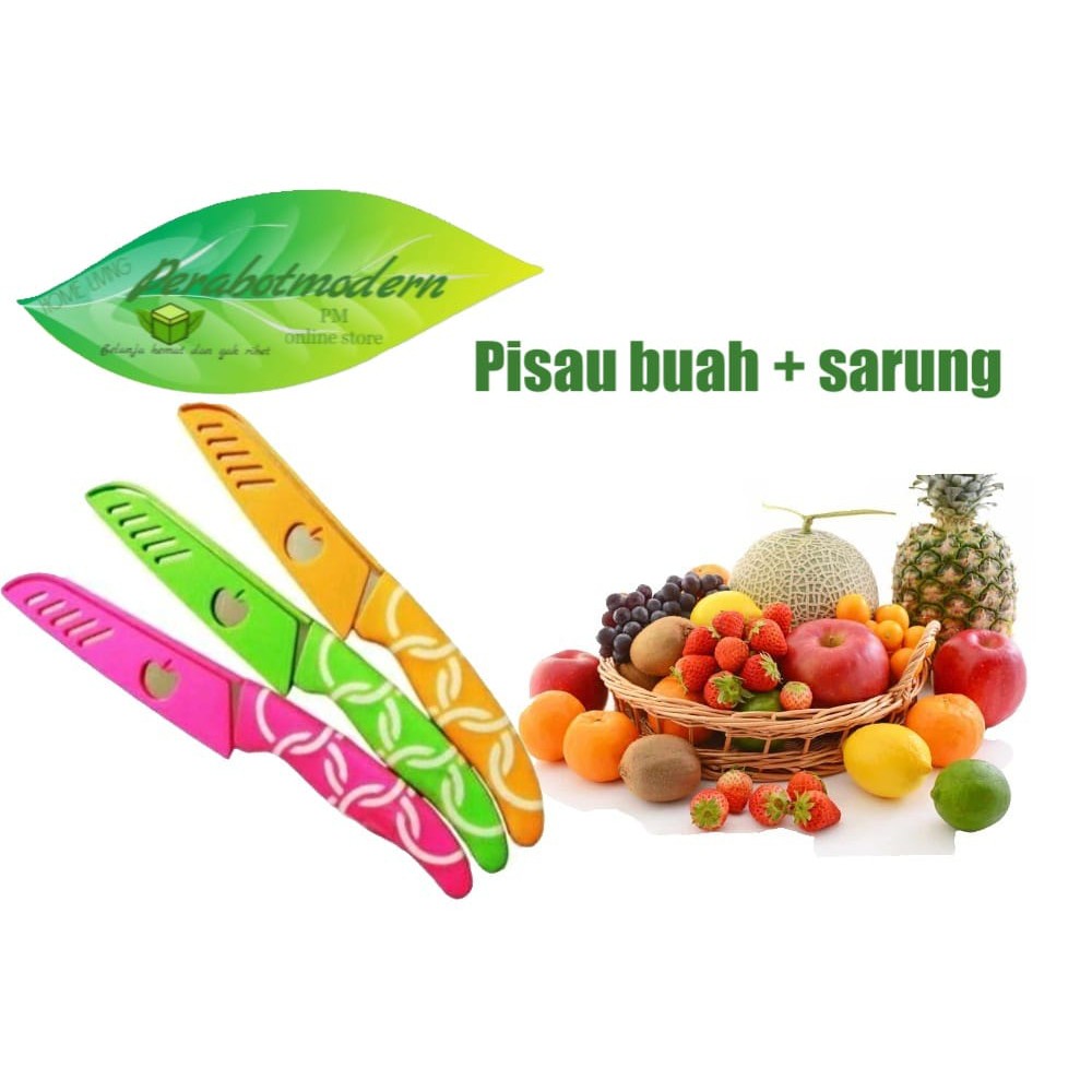 Pisau Buah Motif Sarung Apel SATUAN  Pisau Buah Kue Motif Sarung Apel