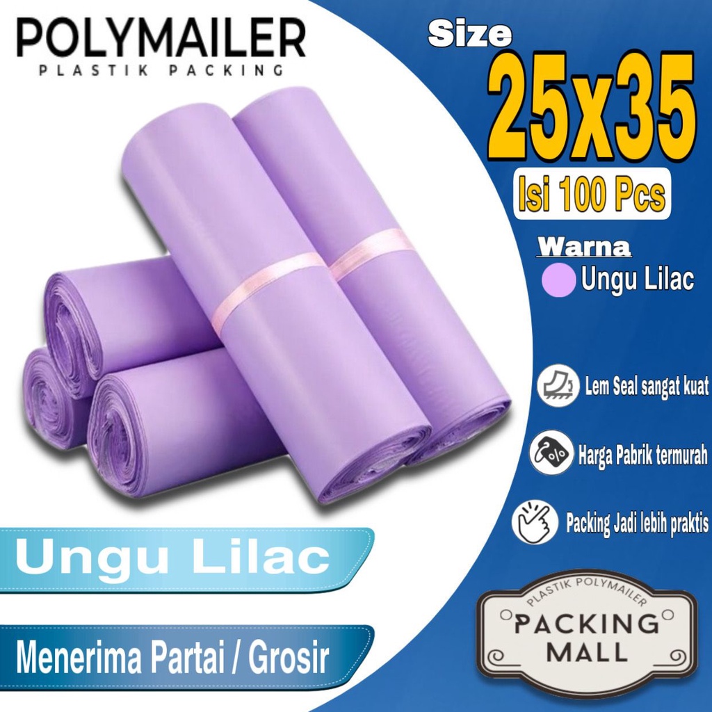 

Polymailer UNGU LILAC / Plastik Packing 25x35 CM / Plastik Olshop Grosir Termurah / Plastik Online Shop isi 100pcs