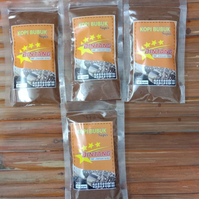 kopi bubuk murni alami cap bintang kemasan 50 gram