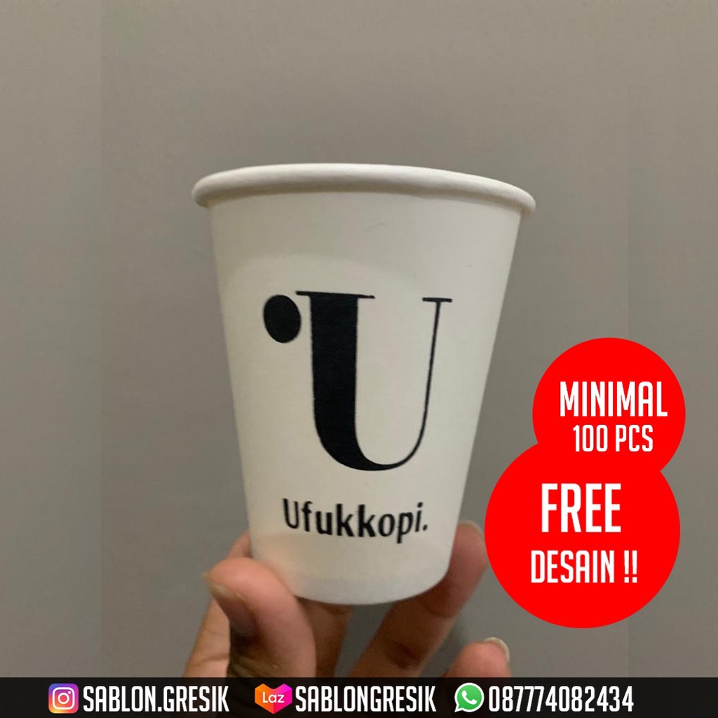 Sablon Gelas Kertas/Cup 8 oz Merek STARINDO MURAH BAGUS TEBAL 100pcs,500pcs,1000pcs,2000pcs
