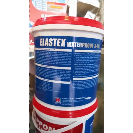 ELASTEX 4 KG WATERPROOFING 3 IN 1 NIPPON PAINT | BISA TINTING / OPLOS | ELASTEX 5 KG CAT ANTI BOCOR