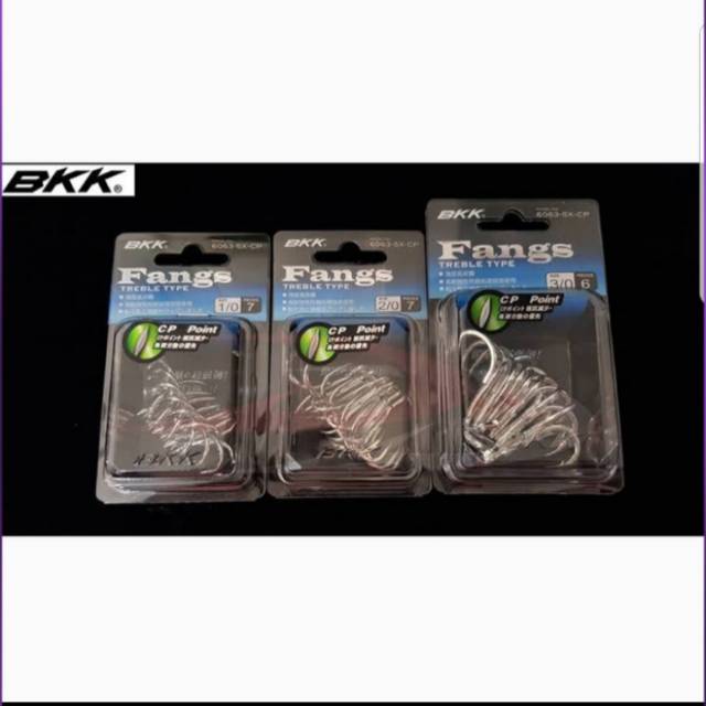 TREBLE HOOK BKK FANGS 6063-CP (5X STRONG)