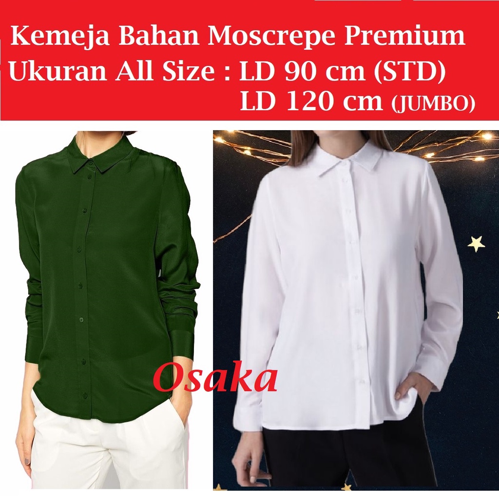 Baju Lengan Panjang Blouse Kemeja Wanita All Size STD dan JUMBO Pakaian Wanita Atasan Wanita Lengan panjang Baju kerja kantor blus