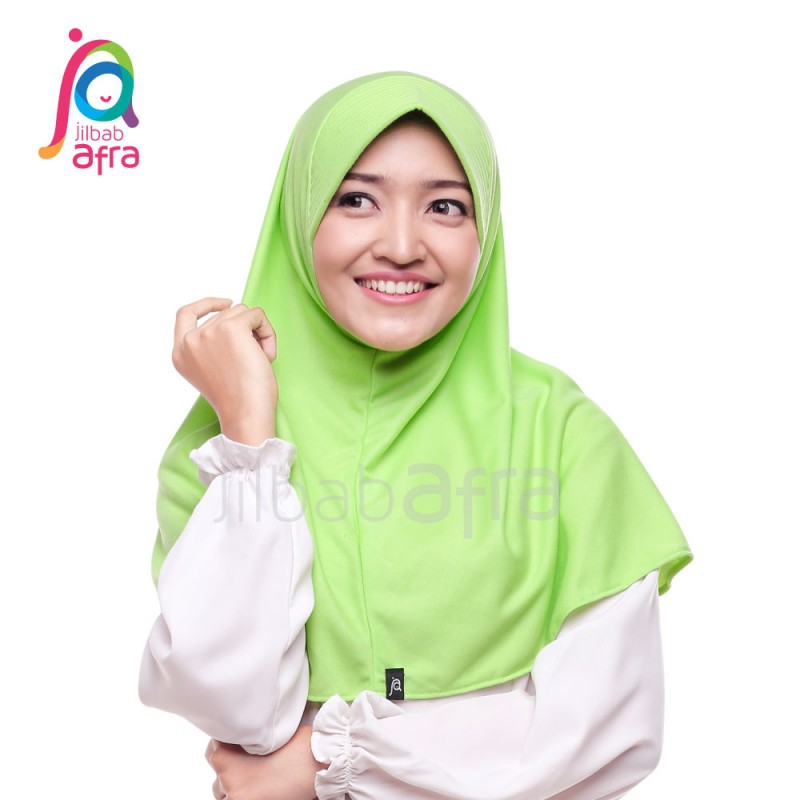 Hijab Jilbab Bergo Pet - Jilbab Afra Beria - Warna Hijau Muda - Adem Lembut