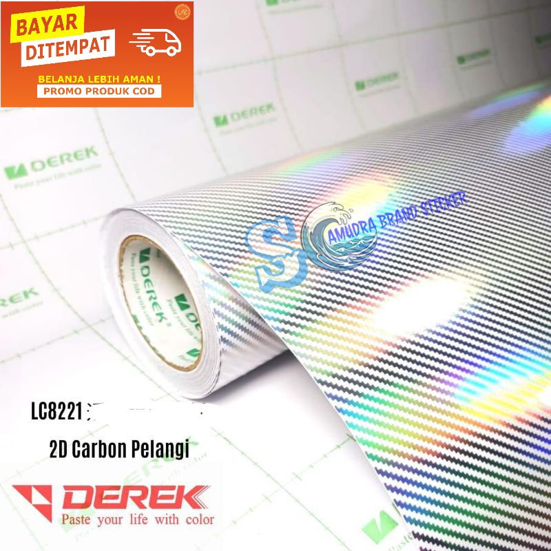 STIKER KARBON SKOTLET 2D  CARBON KEVLAR PELANGI/PELANGI TRANSPARAN GLOSSY (L50CM-P50CM) HARGA MURAH 