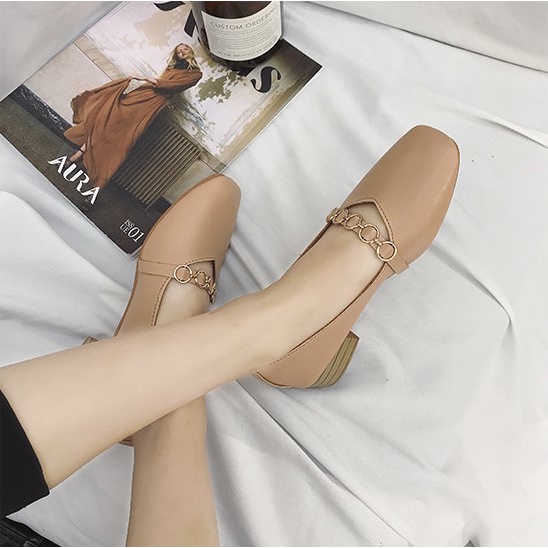 FD Sepatu Wanita Kerja Flatshoes Korean Hak tahu 3cm Terbaru KI-022