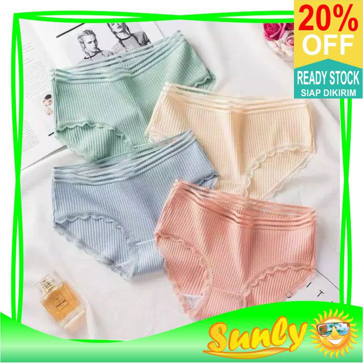 ☀ Sunly ☀ A029 Celana Dalam Wanita Bahan Katun Pakaian Dalam Sexy Fashion Korea Import Murah Jakarta