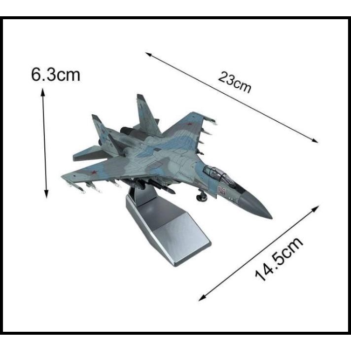 Diecast Pesawat Tempur Sukhoi Su-35 Super Flanker 1/100