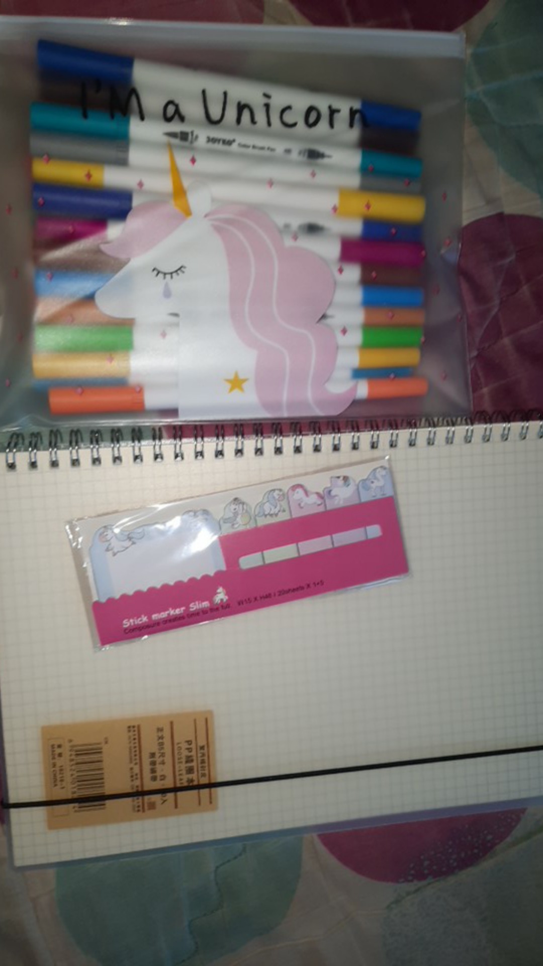 Pouch Pvc Transparan Gambar Unicorn Dinosaurus Kaktus