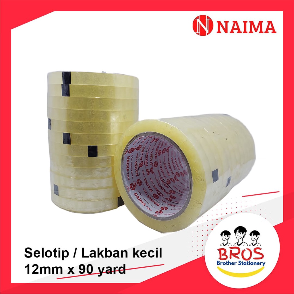 

(12pcs) Selotip 12 MM x 90 Yard - ISOLASI Solatip Kecil 1/2 Inch x 90 Yard