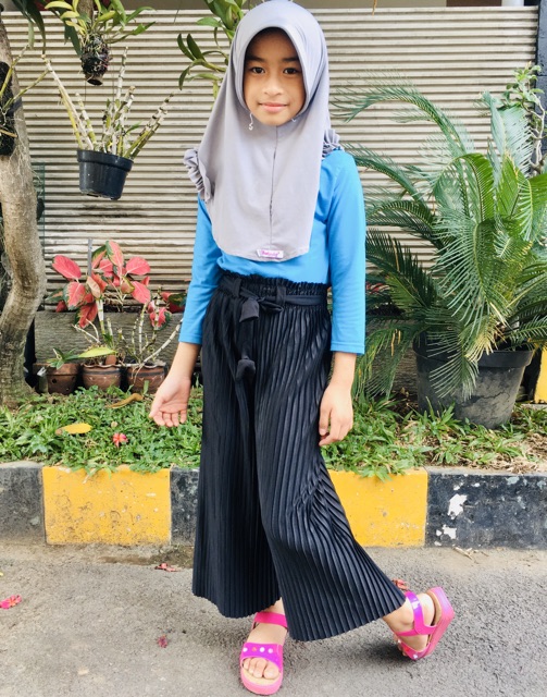 Kulot plisket anak tanggung 8,10,12 tahun bahan sama sepert pleated celana kulot plisket nablfashion