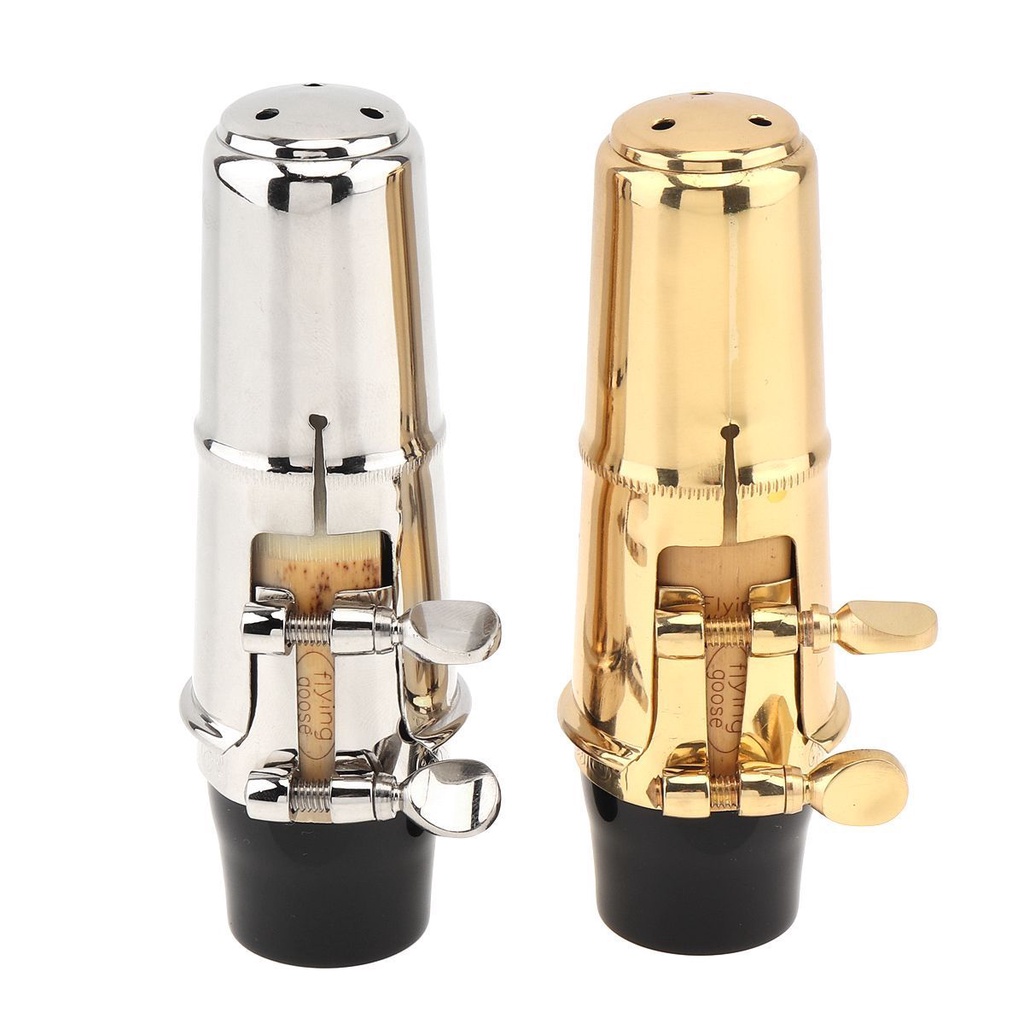 Mouthpiece Saxophone Alto bE 2 Warna Motif Ukiran Bunga Bahan Kuningan Lapis Emas / Silver