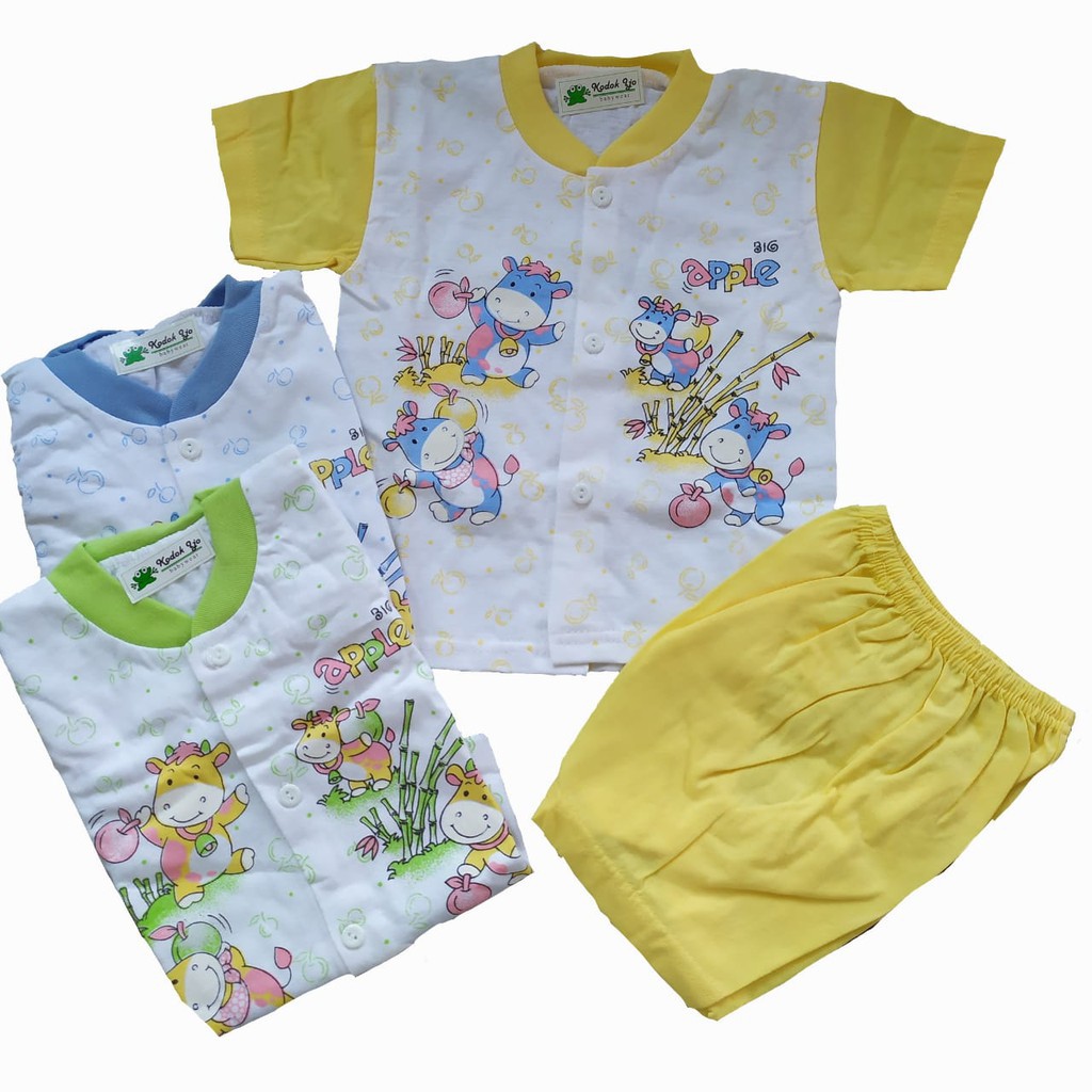 Setelan Baju Bayi Warna Pendek New Born Murah