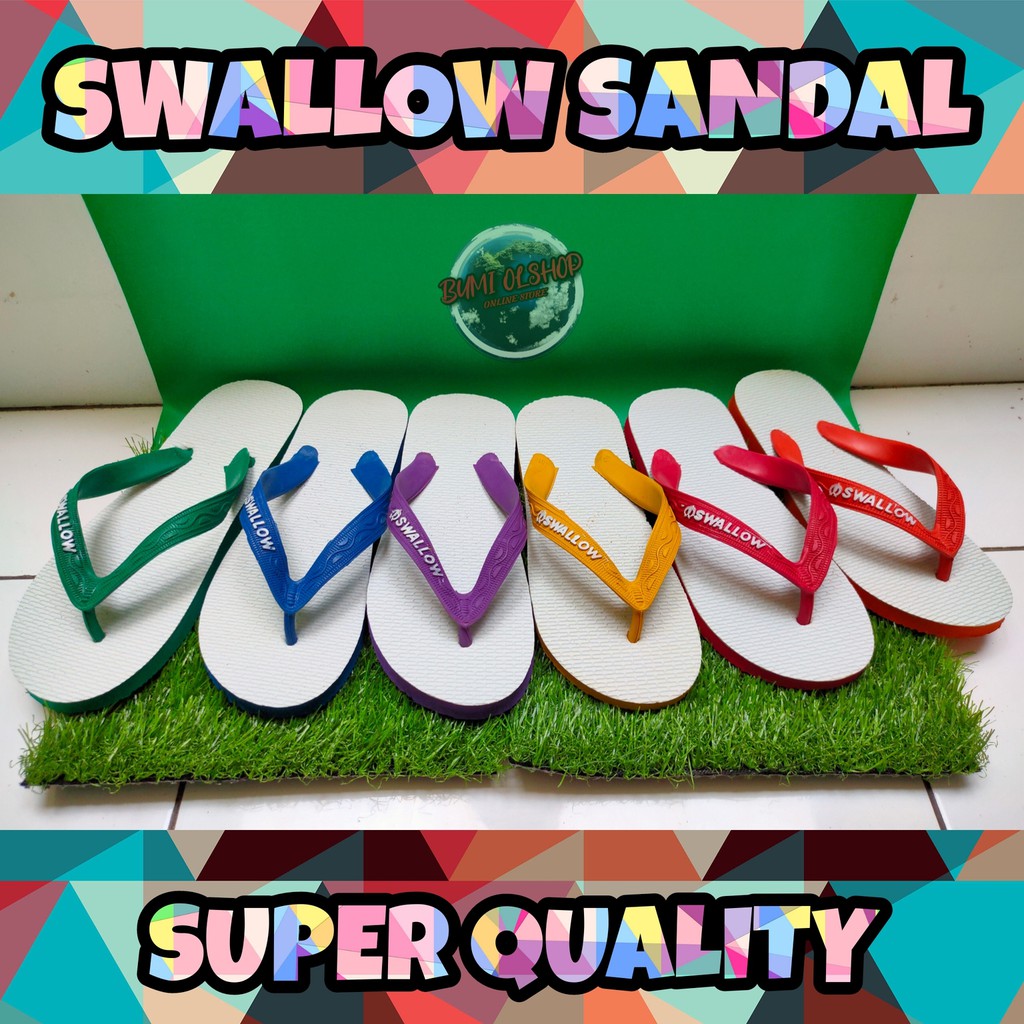 SANDAL JEPIT SWALLOW WANITA CEWEK PRIA COWOK TERMURAH SEHARI-HARI RUMAH DISKON WARNA HITAM MURAH BIG
