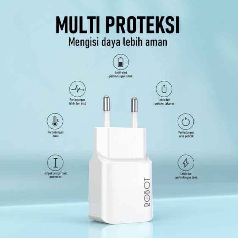 (1TOPLES ISI 15PCS)- Robot Adaptor CAS CASAN Charger RT-K10 Batok Kepala Charger 1 USB Adapter 5V / 1A - Garansi Original Resmi ( 1 Toples isi 15Pcs ) original