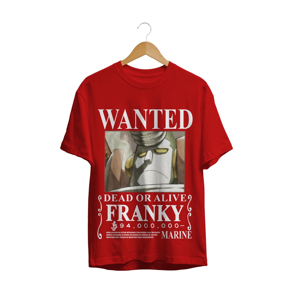 T-SHIRT BAJU ANIME FRANKY WANTED ONE PIECE OP