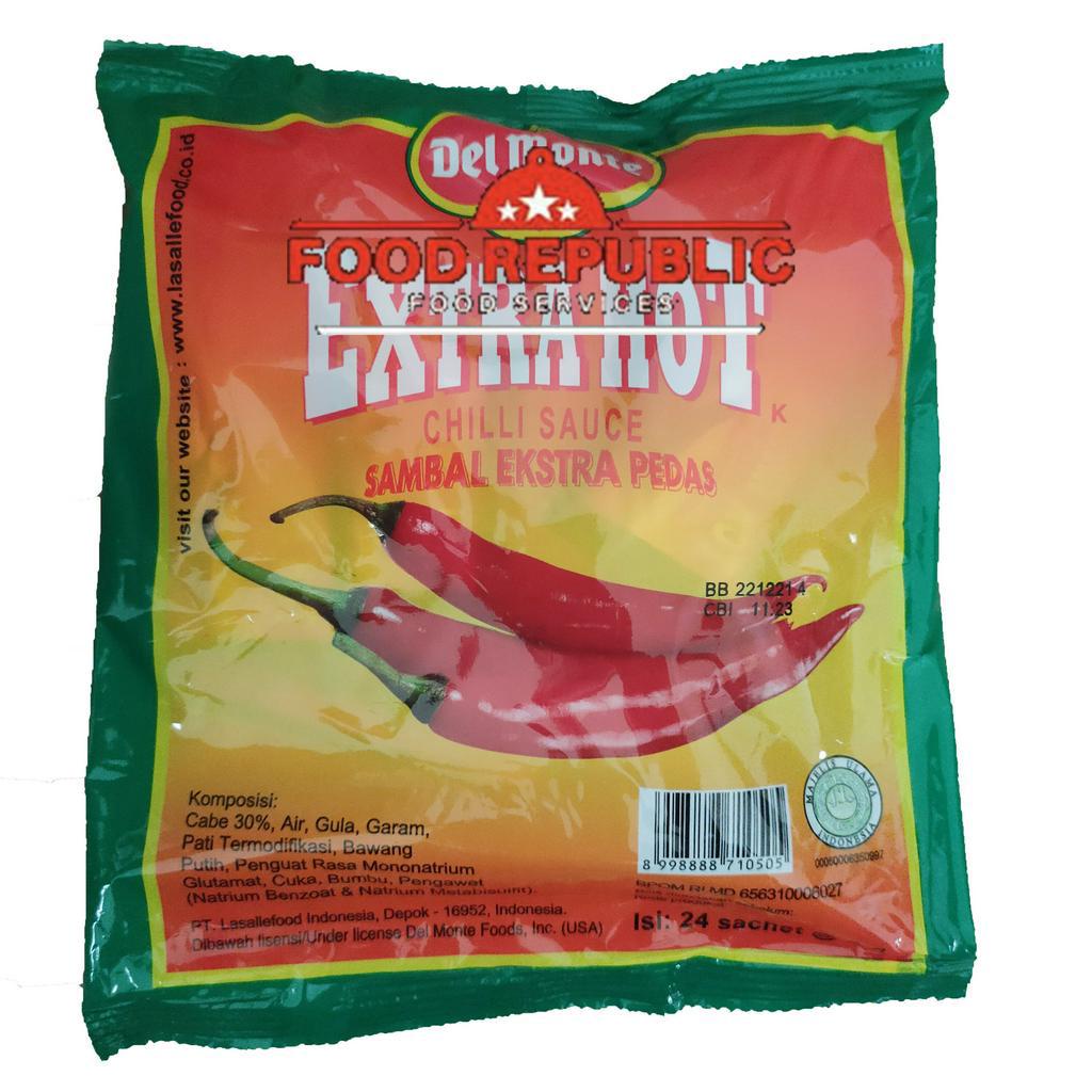 DEL MONTE CHILI SAUCE 24 SACHET - SAUS CABE EXTRA PEDAS HALAL