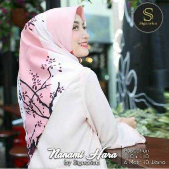 Jilbab Segiempat Motif Nanami Hara by Signarica