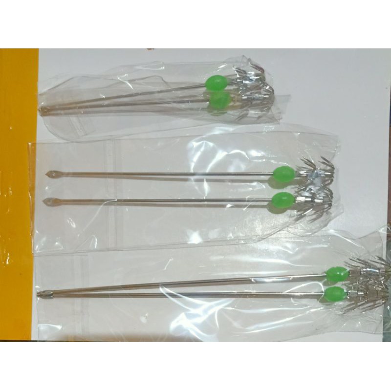 2pcs kawat/ jarum pancing cumi ukuran 12,15,18