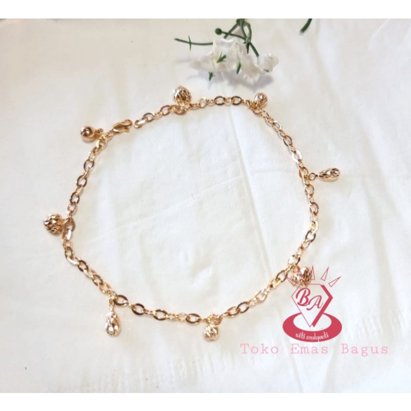 gelang emas asli kaki rantai fashion kadar 375