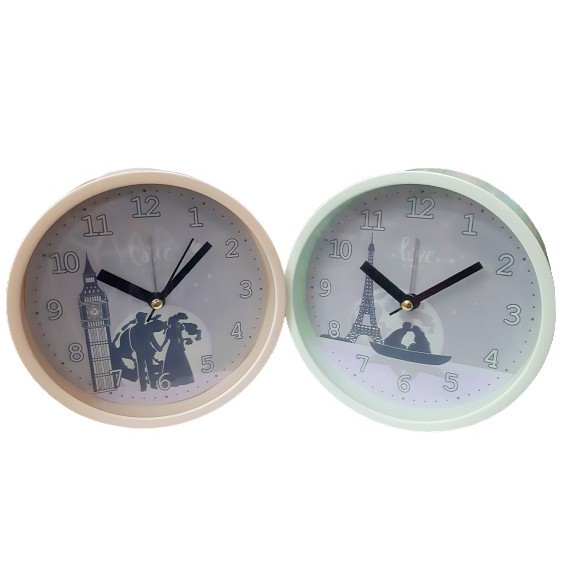 JAM WEKER JAM BEKER JAM ALARM JAM MEJA ANALOG WARNA PASTEL PARIS ATAU LONDON