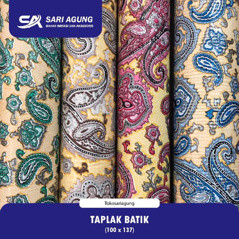 TAPLAK BATIK 100X137 (METER) TAPLAK ALAS MEJA MAKAN PLASTIK MOTIF ANTI AIR