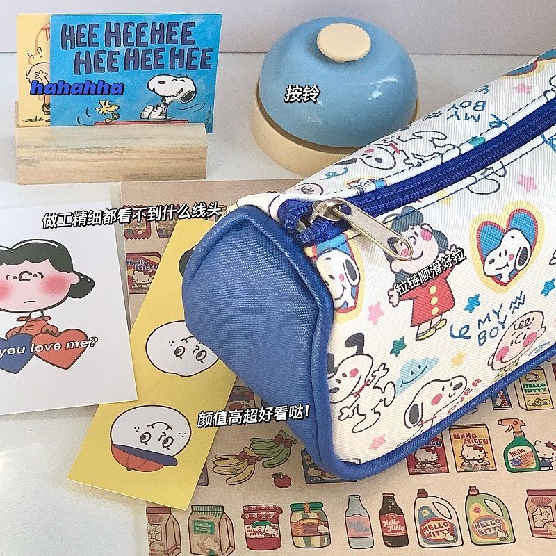 Sera Galaxy* Baru dicetak Snoopy kotak pensil kapasitas besar niche tas penyimpanan alat tulis bernilai tinggi tas alat tulis siswa