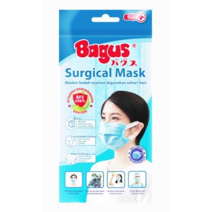 Bagus Surgical Mask 3 ply (5 pcs)