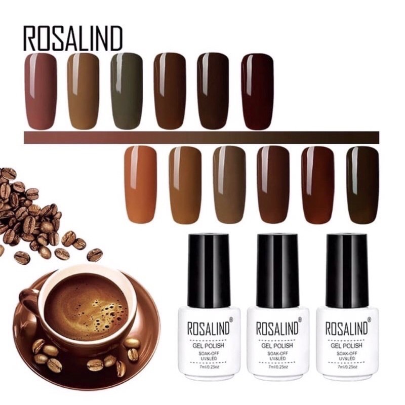 ROSALIND COFFEE 7ml brown gel polish uv soak off gel coklat kutek gel rosalind