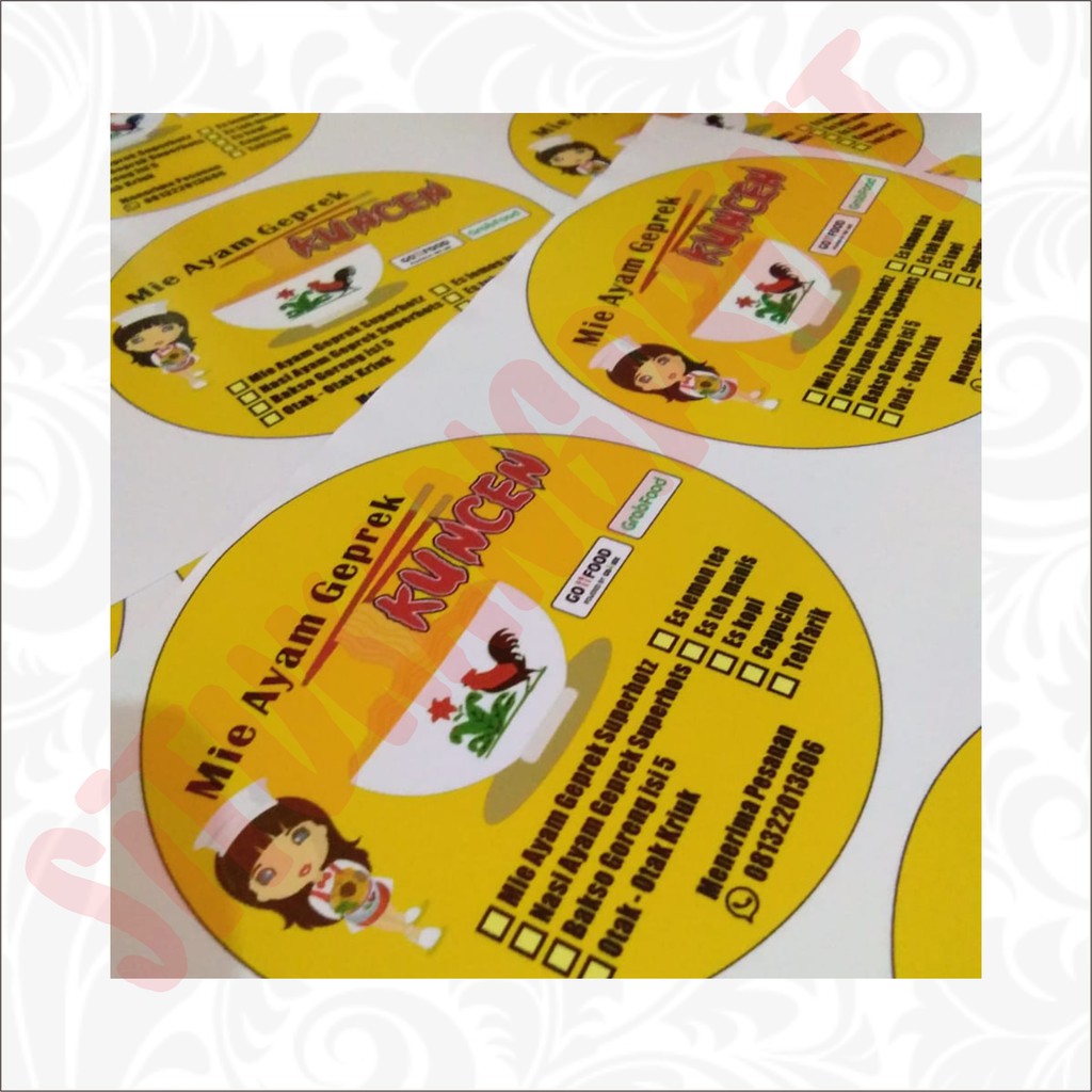 

(Paket 1000pcs) stiker label logo kemasan makanan minuman tahan air Bahan Vinyl Susu & Transparan