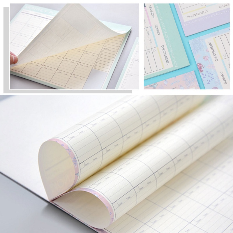 Mary Monthly Paper Pad 20lembar DIY Planner Meja Agenda Hadiah Perlengkapan Kantor Sekolah