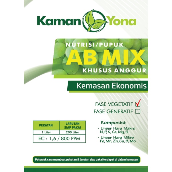 Promo Pupuk AB Mix Khusus Anggur Fase Vegetatif Kemasan Ekonomis Limited