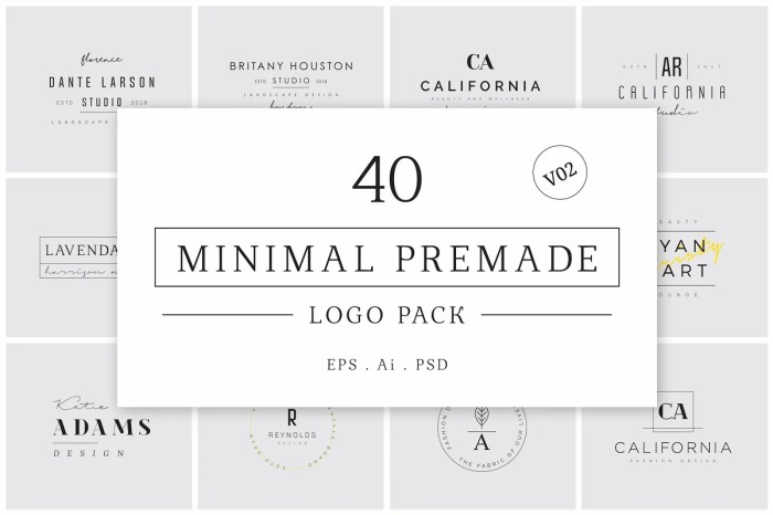 200 Minimal Premade Logo Bundle - Photoshop &amp; Illustrator