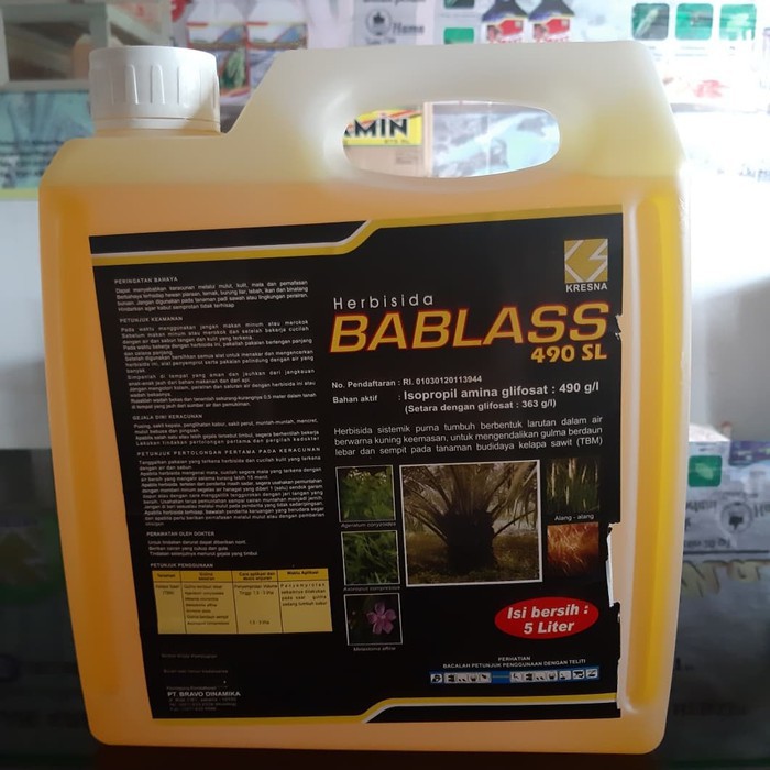 Bablas 490 SL Herbisida Sistemik 5 Liter/Obat Rumput/Obat Pembasmi Gulma Tanaman 5 Liter