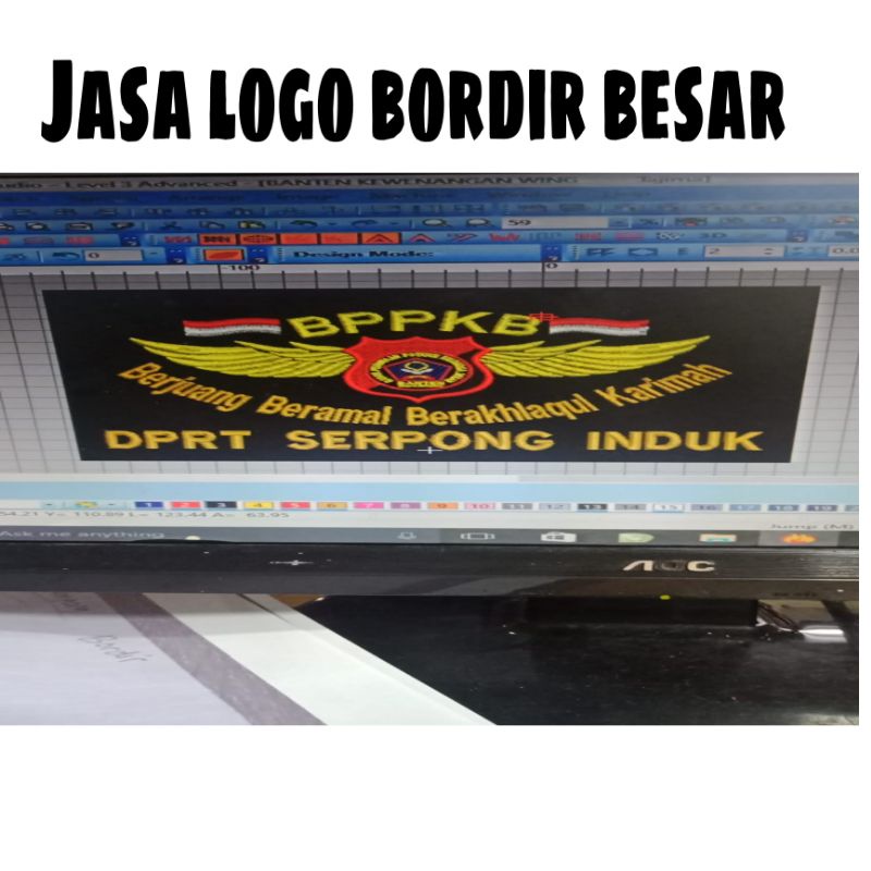 bordir logo besar custom