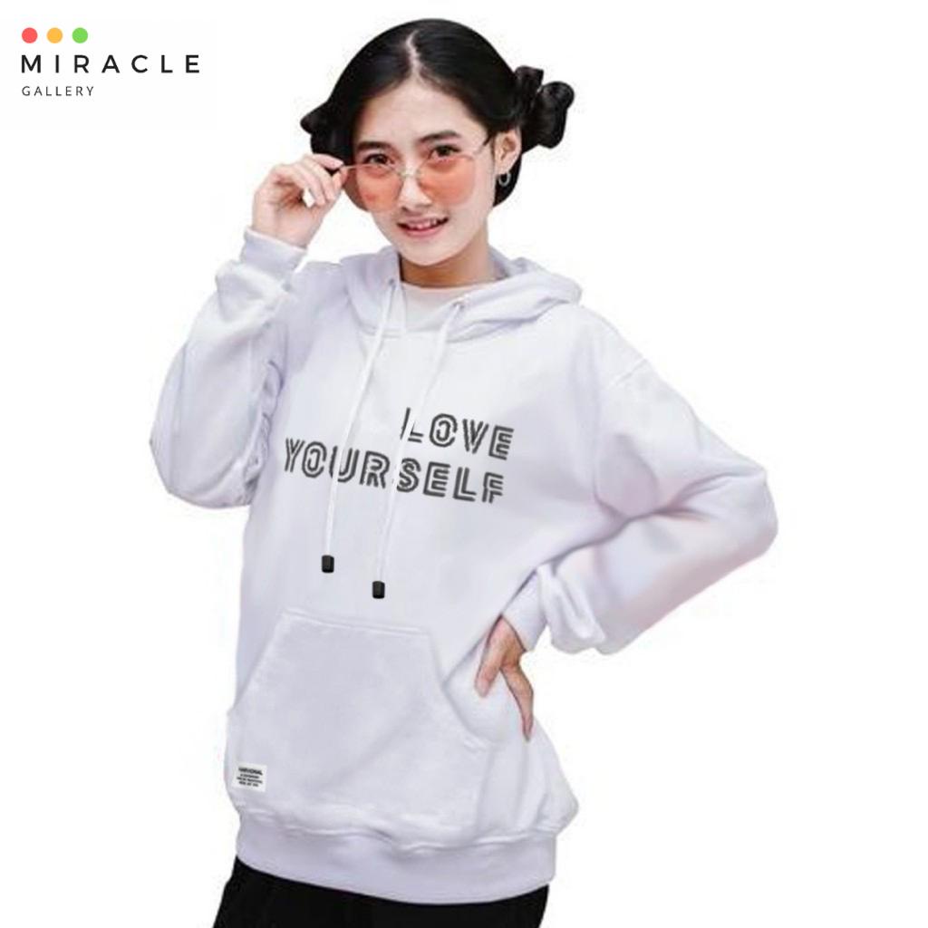 Sweater Hoodie / Jaket LOVE YOURSELF Cowok Cewek Bahan Fleece Premium