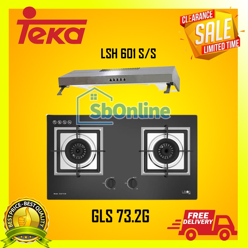 Paket Kompor Tanam Teka Kompor GLS 73.2G dan Cooker Hood LSH 601 S/S