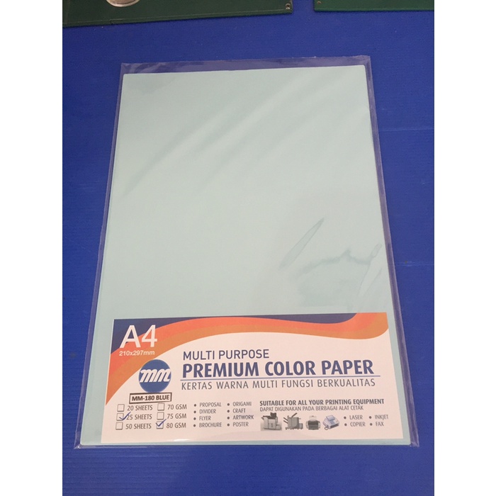 

HVS Warna A4 80gr MM-180 Blue (1 rim)