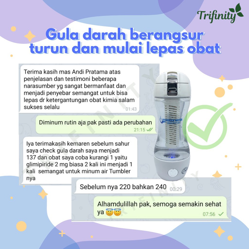 Turun gula darah diabetes kencing manis tanpa obat herbal insulin hanya dengan botol trifinity Gen2